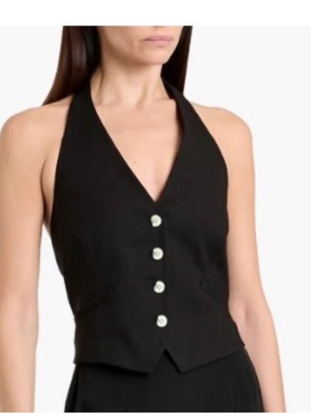 Veronica Beard Black  Vest with Button Front - Picture 2 of 7